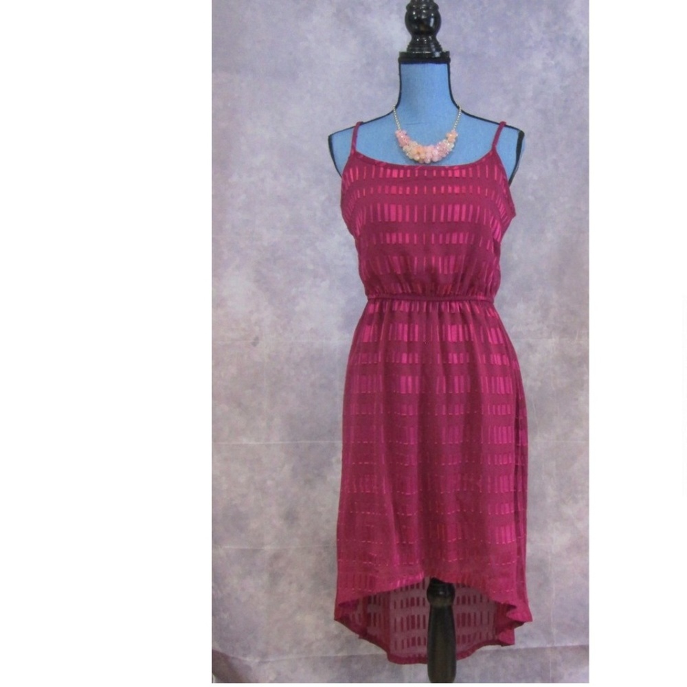 LOFT Raspberry Ribbon High Low Dress Size S